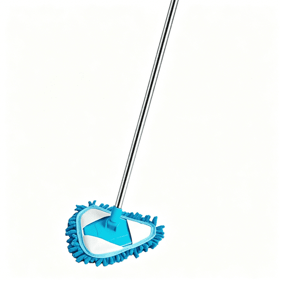 Triangular Dust Mop with 180° Rotating Head - Extendable Wet Dry Floor Mop for Hardwood Tile - Microfiber Washable Pads - Multi-Surface Cleaning Tool for Home Kitchen Bathroom | 1 Pack