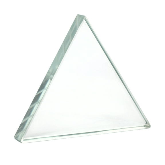 Triangular Equilateral Refraction Prism, 3" (75mm) Sides, 0.35" (9mm) Thick - High Quality Flint Glass - Excellent for Physics Experiments & Photography - Eisco Labs