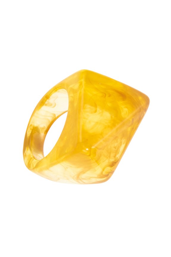 Triangular Faceted Statement Rings Modern Wide Rings Resin Texture Suitable for Fashionable Layer Accessories