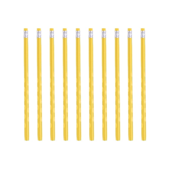 Triangular Fat Wood Pencil with Eraser Head, Heavy-Duty Triangular Hole Pencils, Colored Barrel Graphite Wood Pencils with Smooth Writing, Suitable for Office, Drawing, and Sketching,Yellow