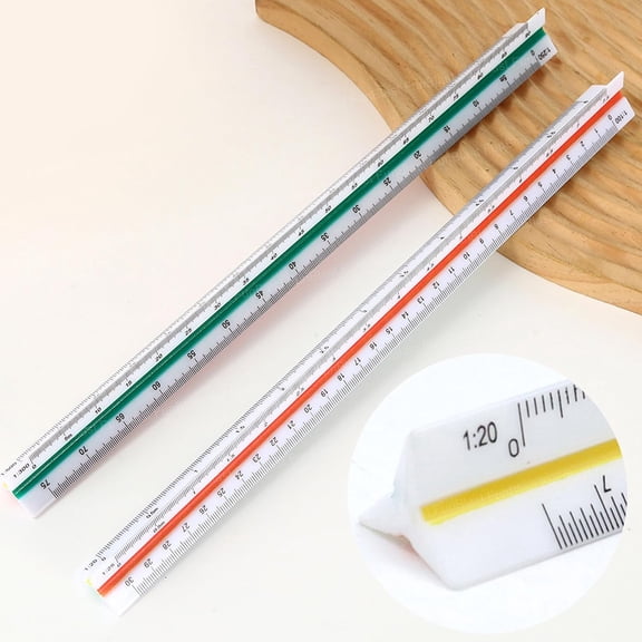 Triangular Flat Scales Ruler 15/30cm Multi-Function Scale | Precision Geometry Tool | Pack Of 2