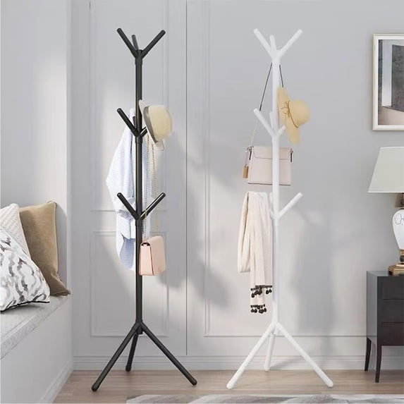 Triangular Floor-Standing Coat Rack, Space-Saving Assemblable Detachable Garment Hanger, Easy-Assembly Clothes Rack for Bedroom, Entryway and Home Storage Organization, 69*22in, Black