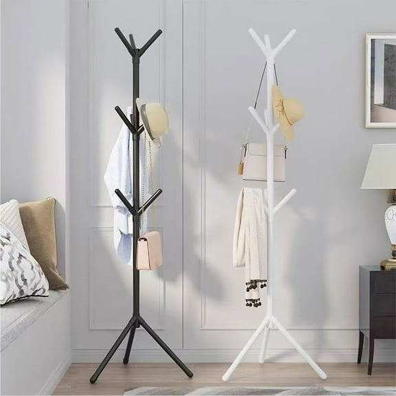 Triangular Floor Standing Coat Rack | Space-Saving Metal Design, Easy Assembly & Detachable Storage Solution | Modern Sturdy Organizer for Entryway, Bedroom, Living Room, Bags, Hats, Umbrellas