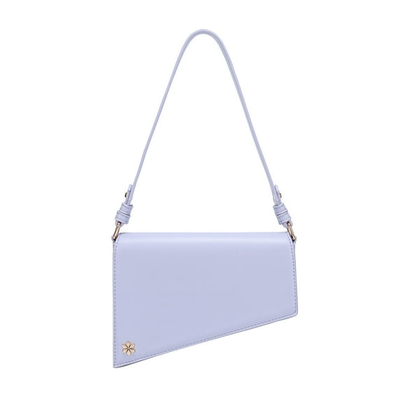 Triangular Geometric Under Arm Hobo Bag - PU Vegan leather - Lilac