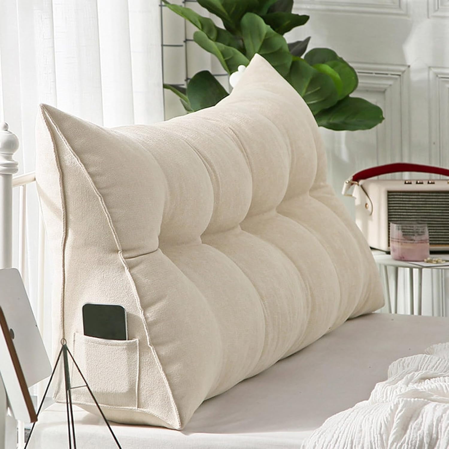 Triangular Headboard Pillow, Twin for Dorm Bed Headboard Wedge Pillows ...