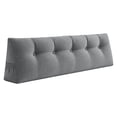 thumbnail image 1 of Triangular Headboard Pillow for Twin Dorm Bed, Wedge Backrest Bolster Cushion 31.5x19.6x7.8 Inch with Side Pockets, Long Back Support Pillow for Sitting in Bed Reading College Dorm, 1 of 6