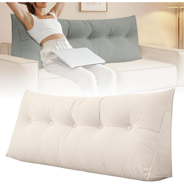 Triangular Headboard Pillow Twin XL for Dorm Headboard Bed Wedge