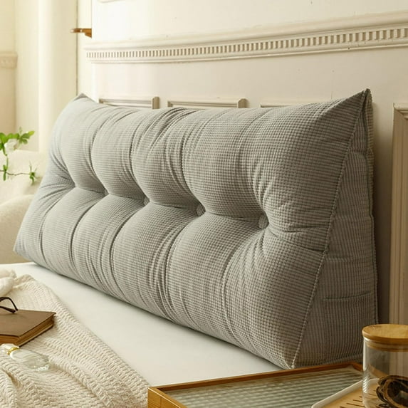 Triangular Headboard Pillow - Twin XL/Queen Size with Removable Cover, Ergonomic Back Rest for Dorm Beds & Sitting Support
