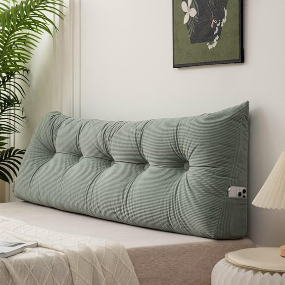 Triangular Headboard Pillow Twin XL, Suitable for Dormitory Headboards, Large Backrests, Waist Protection Pillows