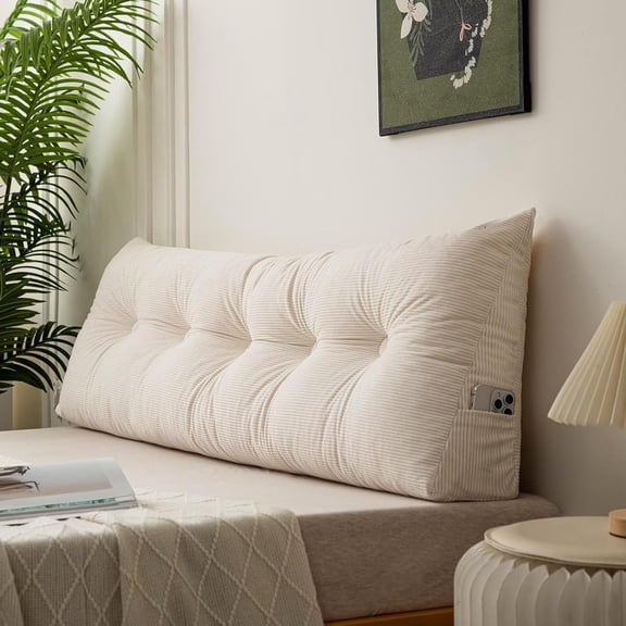 Triangular Headboard Pillow Twin XL, Suitable for Dormitory Headboards, Large Backrests, Waist Protection Pillows