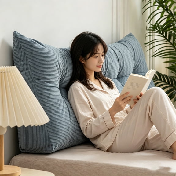 Triangular Headboard Pillow Twin XL,Triangle Pillows for Headboard,Head Board Backrest Wedge Pillow for Reading Sitting Working,aybed Pillows with Removable Cover for Bed Dorm Sofa