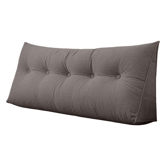 Triangular Headboard Pillow - Wedge Shaped Backrest Support Pillow for Dorm Beds with Side Pockets, Reading Bolster Cushion for College Students, Bed Wedge