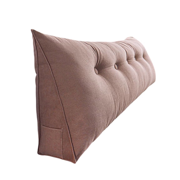 Wedge Headboard Pillow - Triangular Backrest Support Cushion for Dorm Room Beds, Reading Bolster Pillow with Storage Pockets, Comfortable Bed Wedge