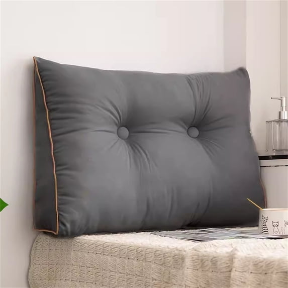 Triangular Headrest For Double Beds Backrest With Detachable Cover Long Pillow Backrest Suitable For Dormitory Sofas Beds Backrest Pillow Cushion Resting Reading (45*50*15cm)
