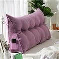 thumbnail image 1 of Triangular Headrest Pillow for Double Beds - Ergonomic Backrest with Detachable Cover,50X60Cm,Violet Purple, 1 of 7