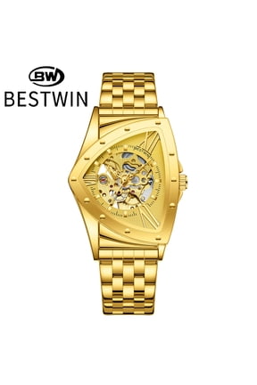 Triangular Hollow Men's Watch, Fully Automatic Mechanical Watch, Waterproof Men's Wristwatch, Fashionable Trendy Business Watch