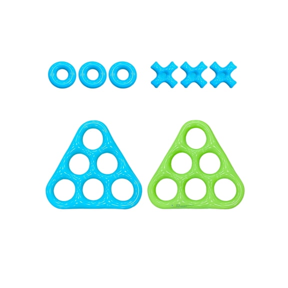 Triangular Inflatable Tic Tac Toe Floating Game Board With 6 Markers, Waterproof PVC Interactive Water Game For Pool Party Beach Backyard Lawn Blue