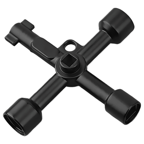 Triangular Key Tool Multifunctional 4 Way Triangle Wrench Key Professional for Train Electrical Elevator Cabinet