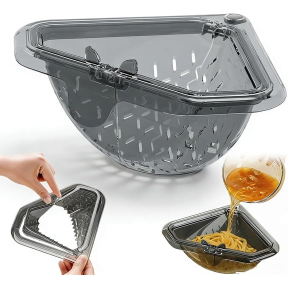 Triangular Magnetic Drain Basket, Magnetic Drainage & Filter Basket, Kitchen Corner Sink Strainer, Triangular Draining Basket, Kitchen Sink Drain Basket Drain Rack (1)