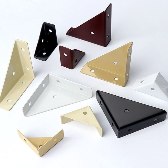Triangular Metal Corner Bracket Connector with Screws for Wooden Shelving Furniture Cabinet
