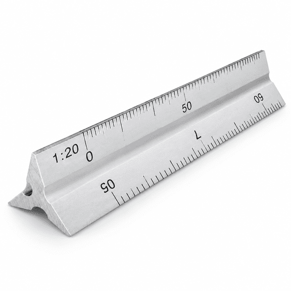 Triangular Metric Engineer Scale Ruler, Solid Aluminum, 30cm for Drafting and Architecture