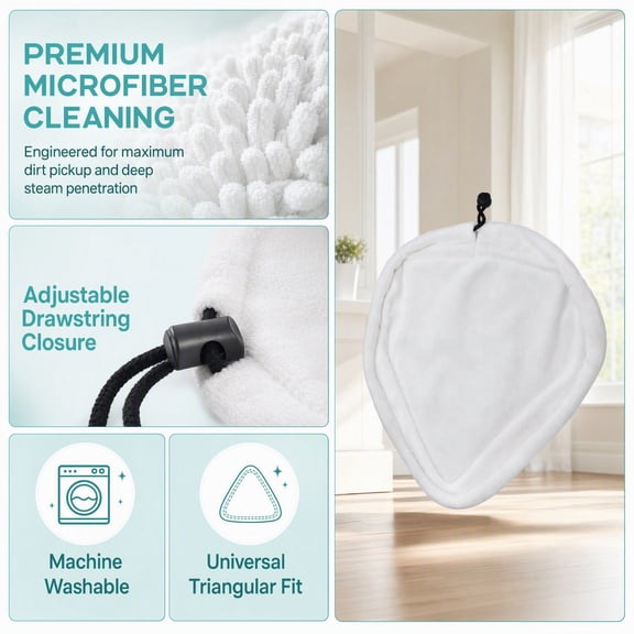Triangular Mop Pad Cover Absorbent For Floor Cleaning Home Kitchen Bathroom Tile Hardwood Cleaning Pad Replacement Floor Mop Pad Home Cleaning