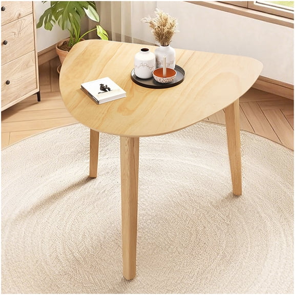 Triangular Natural Finish Dining Table Modern Geometric Design For Home Use