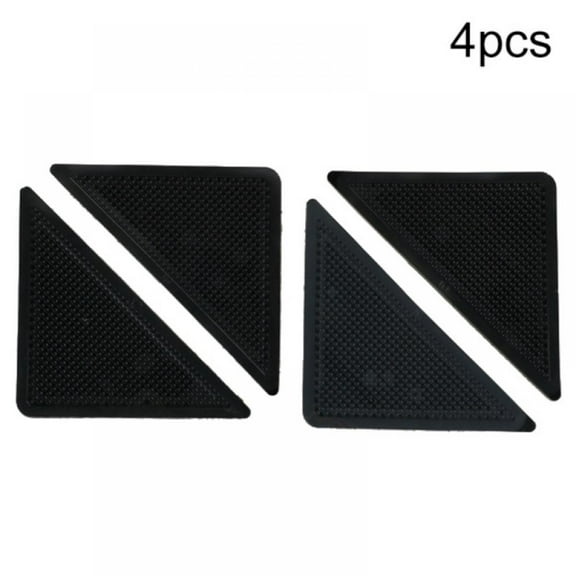 Triangular Non-Slip Rug Grippers Plastic Anti-Curling Carpet Tape Washable- Instantly Flattens Rug Corners and Stops Rug Slipping - Gripper uses Renewable Sticky Gel