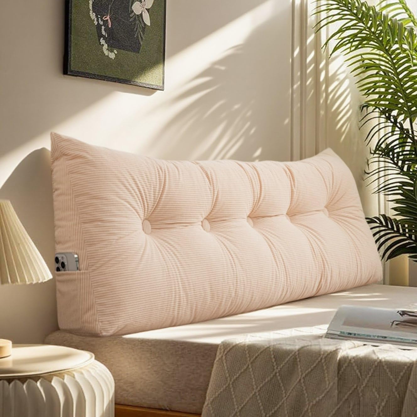 Triangular Pillow Headboard Twin XL, 39IN Bed Triangular Wedge ...