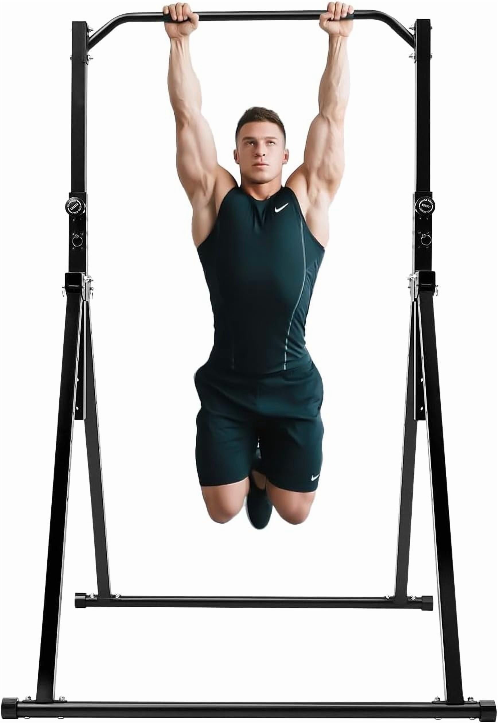 Triangular Pull Up Station - Black Carbon Steel Adjustable Height Home Pull Up Bar Strength Training Equipment, 440.92lbs Max Load