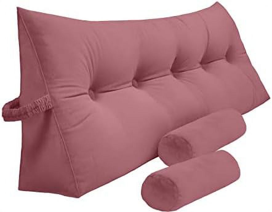 Triangular Reading Bed Pillow Large Bolster Cushion Headboard Back Wedge Pillow with Two