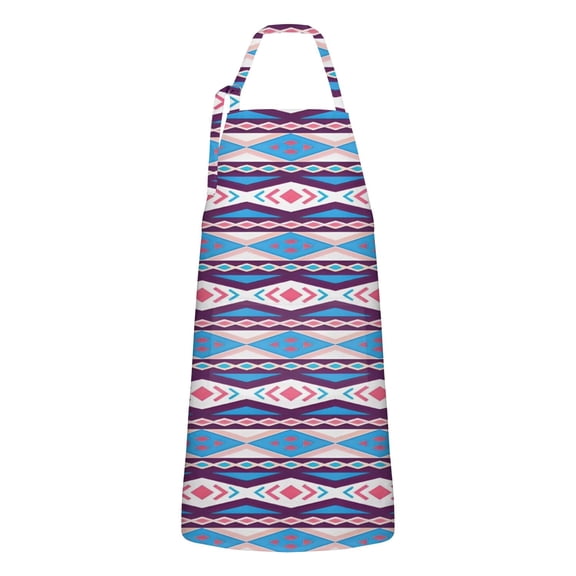Triangular and Rectangular Geometric Boho Apron-Garden Aprons for Women with Pockets-Cotton Linen Waterproof Kitchen Cooking Gardening Aprons Adjustable for Kitchen,Cooking,BBQ and Salon 33x27 Inch