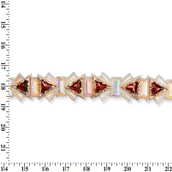 Triangular Resin Rhinestone Iron On Gel Backed Trim Sold By The Yard