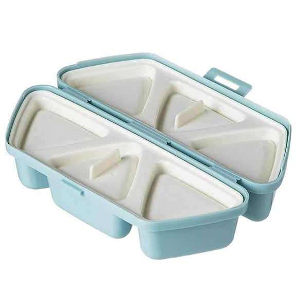 Triangular Rice Ball Mold 6 Grids Bento Box, Foldable Portable Lunch Container, High Temp Resistant for Onigiri Sushi Meal Prep, Travel Picnic Office