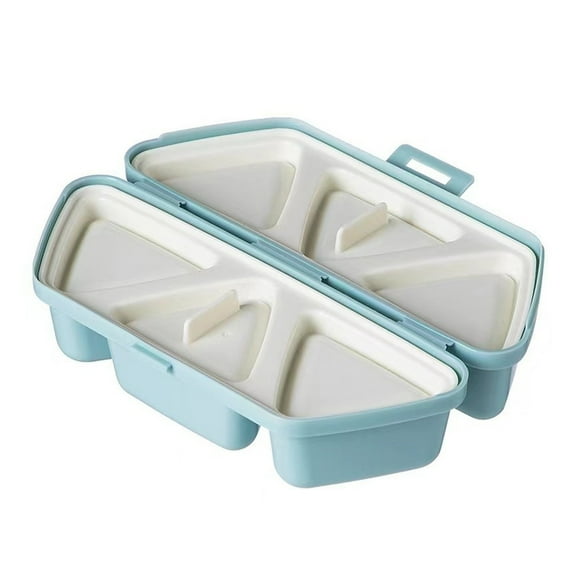 Triangular Rice Mold Japanese Bento Box 6 Compartment Foldable Lunch Container For Onigiri Sushi Portable Travel Food Storage Plastic 8X6Inch