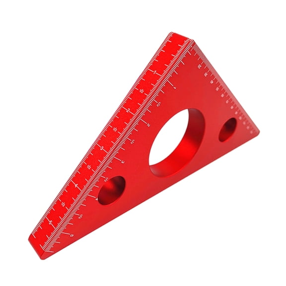 Triangular Ruler Measuring Gauging Tool for Industrial Household 45 Degree Aluminium Alloy Red/Blue