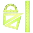 thumbnail image 1 of Triangular Ruler Set, Plastic Metric Inch Geometric Protractor Triangle Engineering Scale Drafting Ruler Kit, 1 of 7