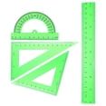 thumbnail image 1 of Triangular Ruler Set, Plastic Metric Inch Geometric Protractor Triangle Engineering Scale Drafting Ruler Kit, 1 of 8