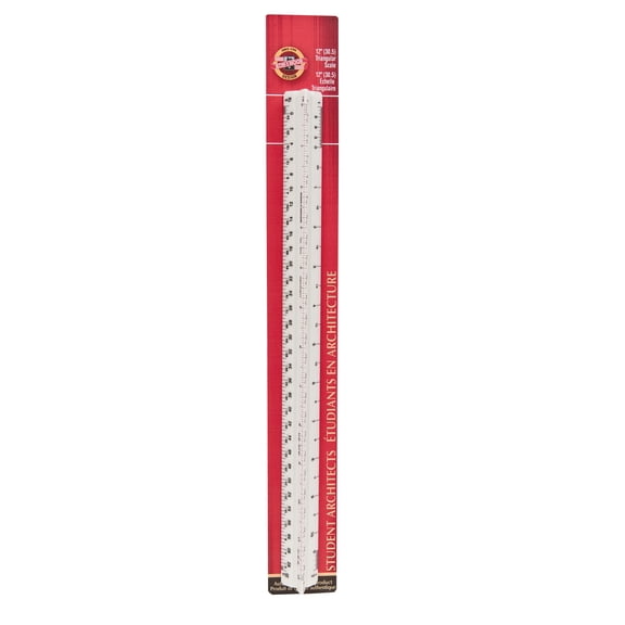 Triangular Scale Plastic, 12", Architectural, White
