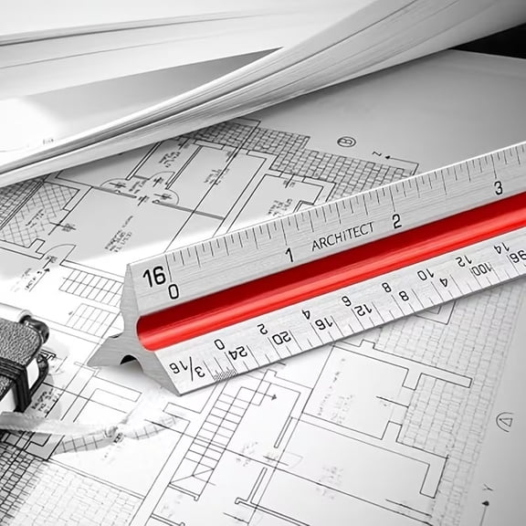 Triangular Scale Ruler 30cm | Precision Measuring Tool for Architects and Engineers | 1:20 to 1:500 Scale | Durable Alloy/Metal/Plastic Design