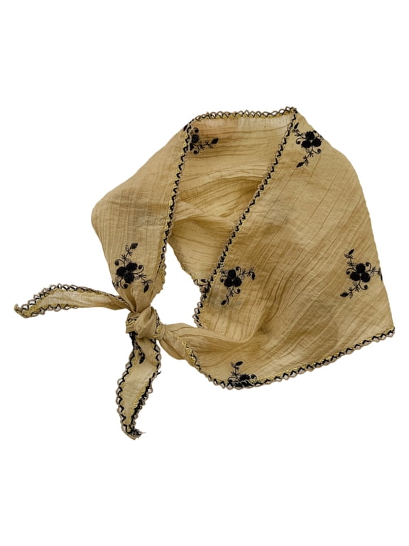 Triangular Scarf Headwear Lightweight Silk Like Polyester Fabric Headscarf Daily
