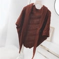 thumbnail image 1 of Triangular Scarf Shawl with Leather Buckle, 6-in-1 Wrap Poncho for Women,175*115cm,caramel, 1 of 19