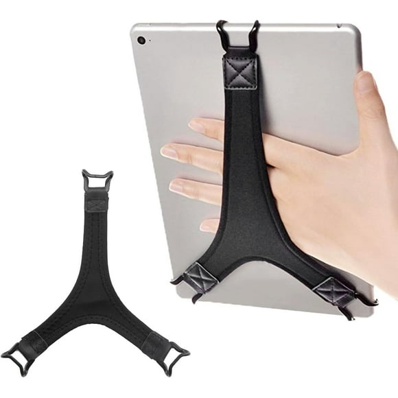 Triangular Security Tablets Hand Strap Holder for 9-11 Inch Tablet PC, Handle Grip High-Elasticity Bands, One-Handed Operation No-Dropping Strap Compatible with iPad/Air/Pro/Tab (Black)