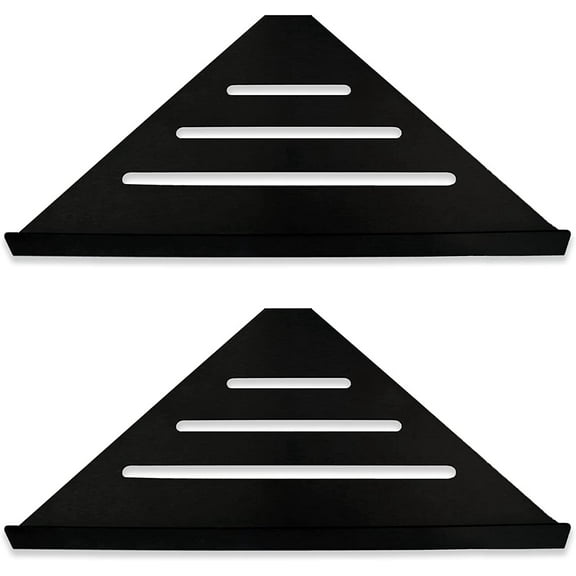 Triangular Shower Corner Shelf, 2 units Black Matt