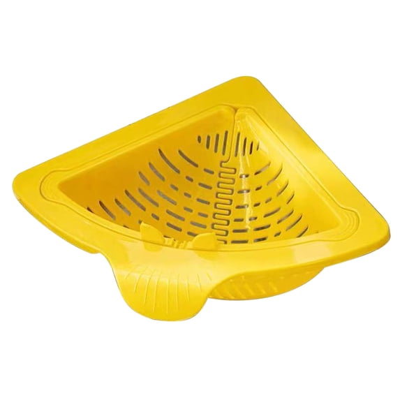 Triangular Sink Basket Filter with Quick-Release Drain for Kitchen Corner Sinks – Space-Saving, No-Drill Installation, Multipurpose Water Drain and Food Scrap Catcher