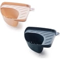 thumbnail image 1 of Triangular Sink Storage Rack Triangular Sink Storage Rack Shelf Sink Drain For Kitchen Bathroom Corner Holder Bin Food Catche Filter 2Pcs Blue Pink, 1 of 5