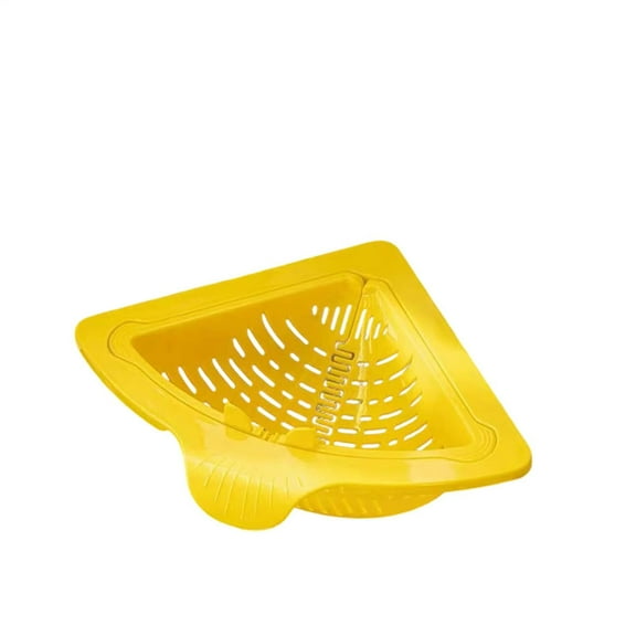 Triangular Sink Strainer Basket With Suction Cup Magnetic Attachment Puncture-Free Design Lockable Base And Collection Container For Kitchen Sink Corner Storage And Organization