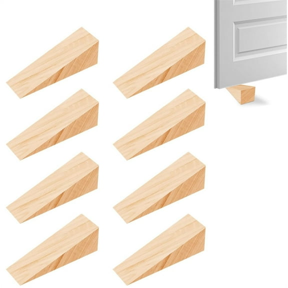 Triangular Solid Wooden Door Stop,Non-Slip Doorstop Wedge,Doorstop Shims,Security Door Stopper,Supplies Home Office Garden Indoor and Outdoor Use