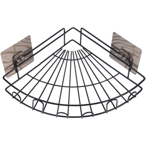 Raindrops Wall Mounted Storage Rack for Bathroom Shelf Made of Iron Black Color and Sturdy 3 Piece