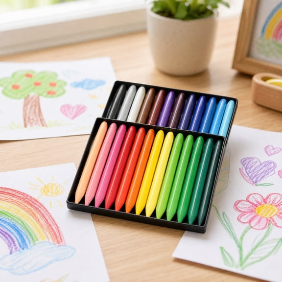 Triangular Washable Crayons 36 Colors Non- Wax Set